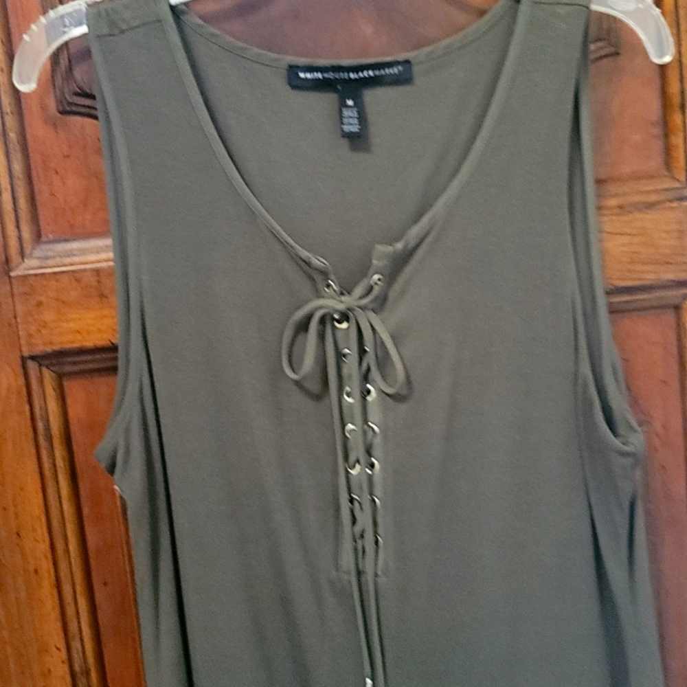 White House Black Market lace-up top